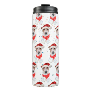 Drahthaar-Fox-Terrier-Hundezucht Weihnachtssterne Thermosbecher