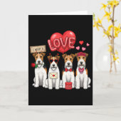 Drahthaar-Foxterrier I Wuffe Dir Bow Sungles Herz  Karte (Gelbe Blume)