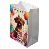 Drahthaar-Geburtstagsfeier Mittlere Geschenktüte (Rückseite Schrägansicht)
