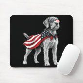 Drahthaar-Griffon 4. Juli Amerikanisch Mousepad (Mit Mouse)