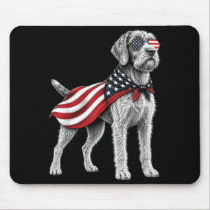 Drahthaar-Griffon 4. Juli Amerikanisch Mousepad