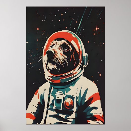Drahthaar Griffon Astronaut Poster (Vorne)