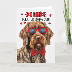 Drahthaar Griffon Dog Made for Liebe Valentine Feiertagskarte