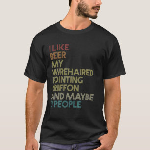 Drahthaar Griffon-Hund Besitzer Bier Vintage T-Shirt