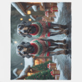 Drahthaar-Griffon-Hunde Weihnachten Schnee Fleecedecke (Vorderseite)