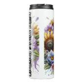 Drahthaar Griffon mit Sonnenblumen Thermosbecher (Rückseite)