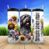 Drahthaar Griffon mit Sonnenblumen Thermosbecher