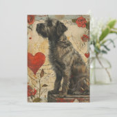 Drahthaar mit griffon Valentinstag Feiertagskarte (Stehend Vorderseite)