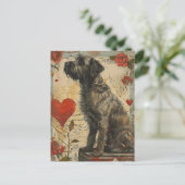 Drahthaar mit griffon Valentinstag Postkarte (Stehend Vorderseite)