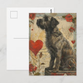 Drahthaar mit griffon Valentinstag Postkarte (Vorne/Hinten)