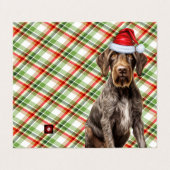 Drahthaar Pointer Dog Holiday Karierte Weihnachten (Außenseite Aufgefaltet)