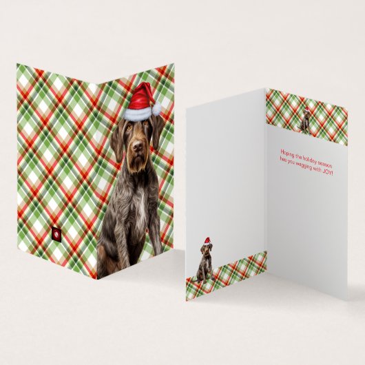 Drahthaar Pointer Dog Holiday Karierte Weihnachten (Innenseite und Außenseite)