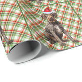 Drahthaar Pointer Dog Urlaub Kariert Weihnachten Geschenkpapier (Rolleneckpunkt)
