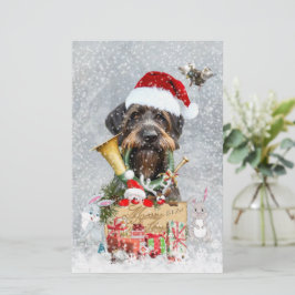 Drahthaar Pointer, Dog Weihnachten Briefpapier