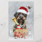 Drahthaar Pointer, Dog Weihnachten Briefpapier (Vorderseite)