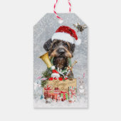 Drahthaar Pointer, Dog Weihnachten Geschenkanhänger (Rückseite)