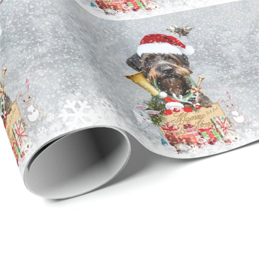 Drahthaar Pointer, Dog Weihnachten Geschenkpapier (Rolleneckpunkt)