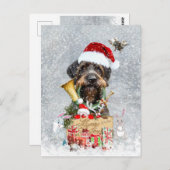 Drahthaar Pointer, Dog Weihnachten Postkarte (Vorne/Hinten)