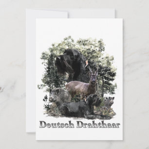 Drahthaar Pointer, Jagd im Freien Feiertagskarte