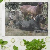 Drahthaar Pointer, Jagd im Freien Geschirrtuch (Gefaltet)