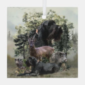 Drahthaar Pointer, Jagd im Freien Ornament Aus Glas (Rückseite)