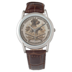 Drahthaar Pointer, Jäger Logo Armbanduhr