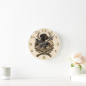 Drahthaar Pointer, Jäger Logo Runde Wanduhr (Zuhause)