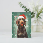 Drahthaar Pointer Weihnachtsmalerei Kunst Feiertagskarte (Stehend Vorderseite)