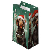 Drahthaar Pointer Weihnachtsmalerei Kunst Kleine Geschenktüte (Vorderseite Schrägansicht)