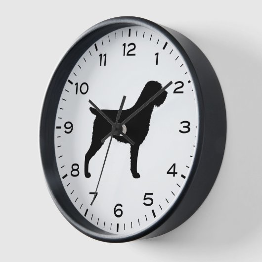 Drahthaar Pointing Grifffon Dog Silhouette Uhr (Winkel)