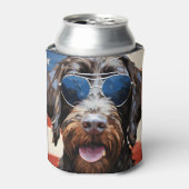 Drahthaar Pointing Griffon 4. Juli Dosenkühler (Kanne Vorderseite)