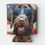 Drahthaar Pointing Griffon 4. Juli Dosenkühler (Rückseite)