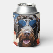 Drahthaar Pointing Griffon 4. Juli Dosenkühler (Kanne Rückseite)