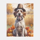 Drahthaar Pointing Griffon Autumn Leaves Fleecedecke (Vorderseite)