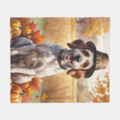 Drahthaar Pointing Griffon Autumn Leaves Fleecedecke (Vorderseite (Horizontal))