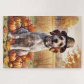 Drahthaar Pointing Griffon Autumn Leaves Puzzle (Horizontal)