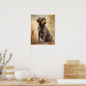 Drahthaar Pointing Griffon Dog Art Print Poster (Küche)