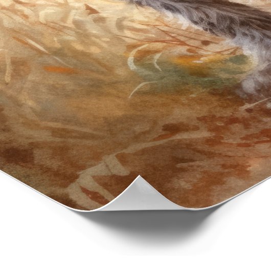 Drahthaar Pointing Griffon Dog Art Print Poster (Ecke)