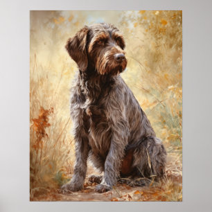 Drahthaar Pointing Griffon Dog Art Print Poster
