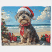Drahthaar Pointing Griffon Dog Christmas Beach Fleecedecke (Vorderseite (Horizontal))