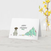 Drahthaar Pointing Griffon Dog Holiday Card Karte (Gelbe Blume)