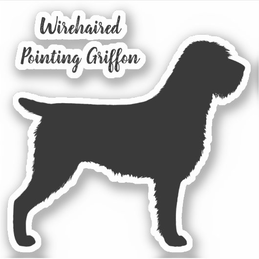 Drahthaar Pointing Griffon Dog Silhouette Sticker (Vorderseite)