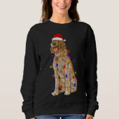 Drahthaar Pointing Griffon Dog Tragend Weihnachten Sweatshirt (Vorderseite)