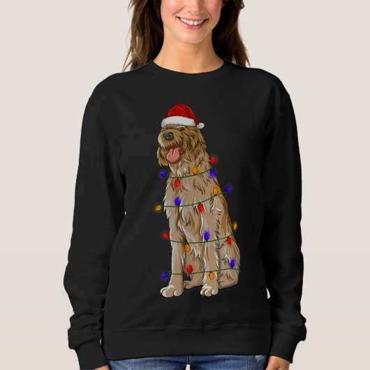 Drahthaar Pointing Griffon Dog Tragend Weihnachten Sweatshirt (Vorderseite)