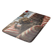 Drahthaar Pointing Griffon Dog Weihnachtsfest Badematte (Schrägansicht)