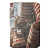 Drahthaar Pointing Griffon Dog Weihnachtsfest Badematte (Vorderseite Vertikal)