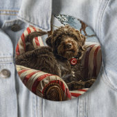 Drahthaar Pointing Griffon Dog Weihnachtsfest Button (Beispiel)