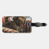 Drahthaar Pointing Griffon Dog Weihnachtsfest Gepäckanhänger (Rückseite horizontal)