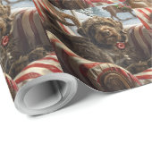 Drahthaar Pointing Griffon Dog Weihnachtsfest Geschenkpapier (Rolleneckpunkt)