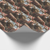 Drahthaar Pointing Griffon Dog Weihnachtsfest Geschenkpapier (Ecke)